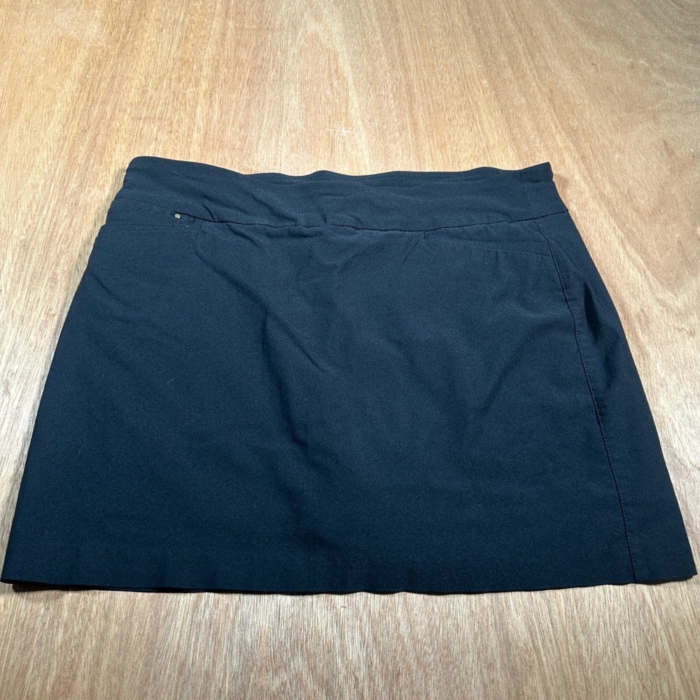 ATTYRE New York Skort Women 14 Black Stretch Pull On Casual Mini Skirt